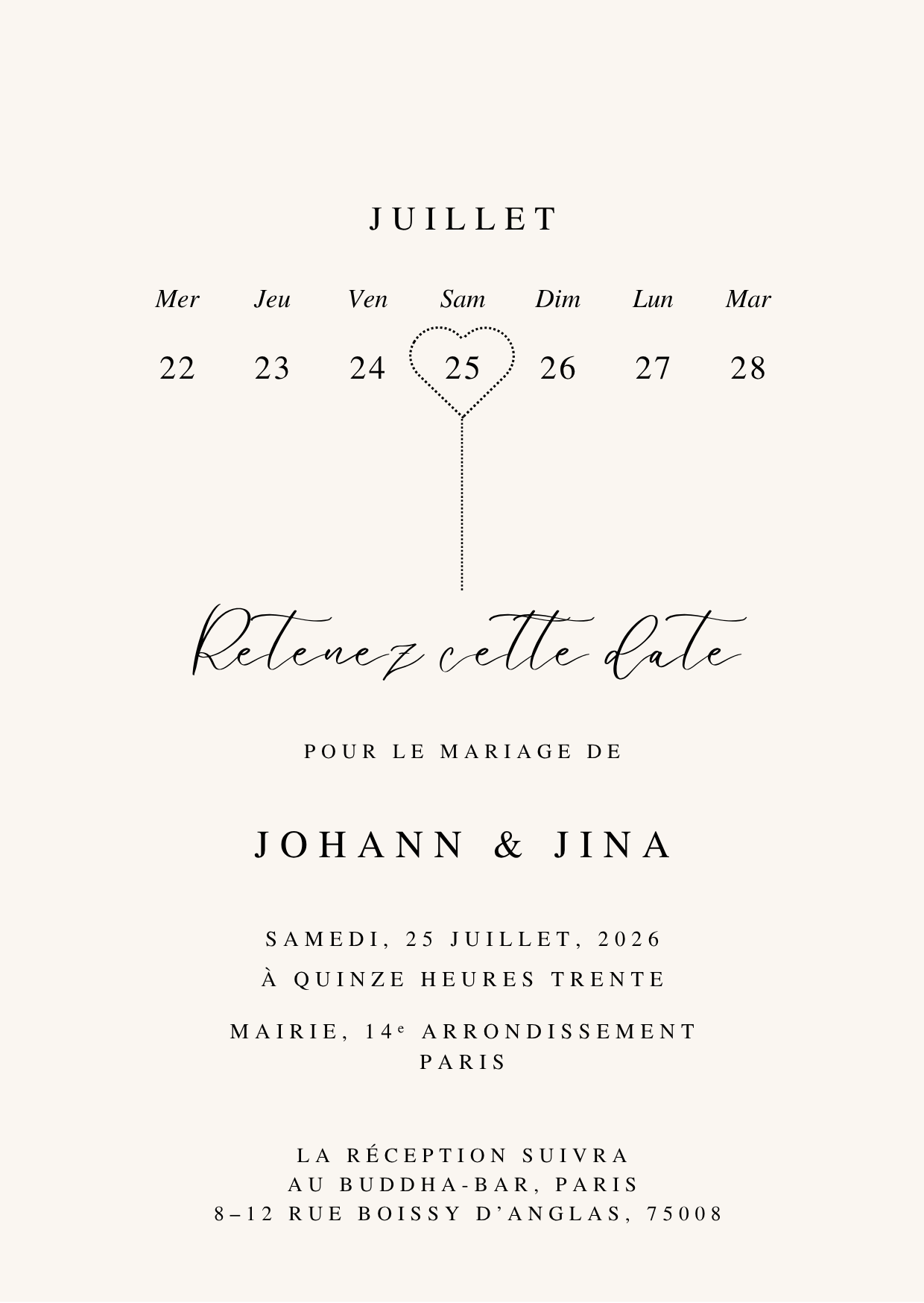Retenez cette date